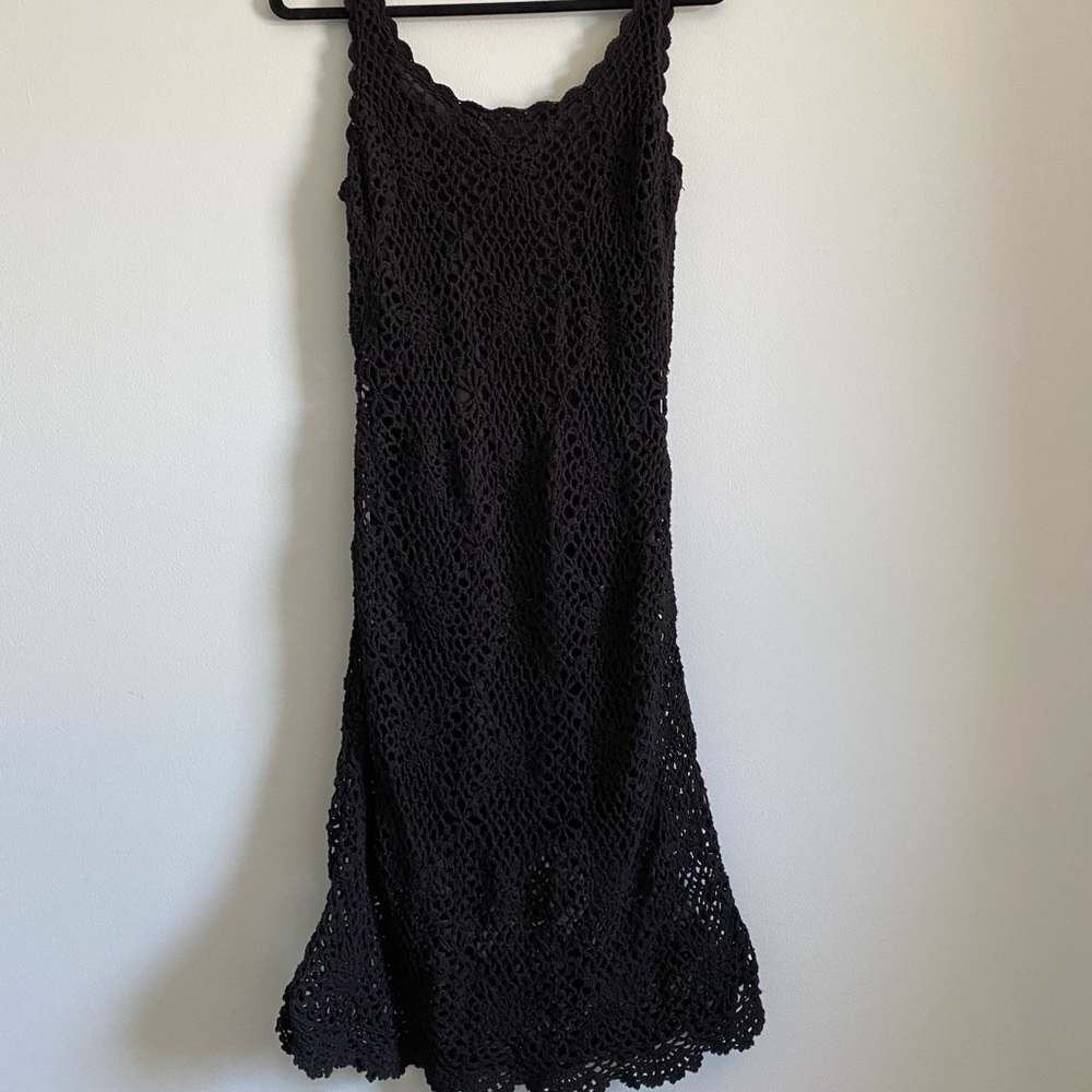Guess Black Crocheted Dress